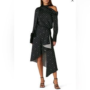 FULL SET! Monse draped scarf blouse and slip skirt set